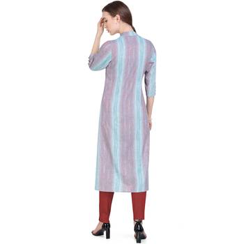 Aqua-blue woven cotton kurtas-and-kurtis 4