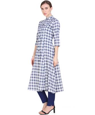 Navy-blue woven cotton kurtas-and-kurtis 3