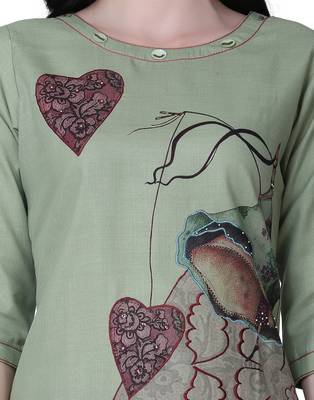 Green printed cotton cotton-kurtis 5