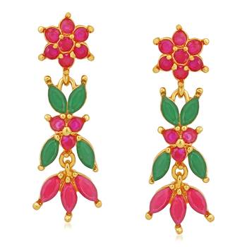 Pink crystal earrings 1