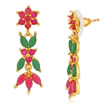 Pink crystal earrings 3