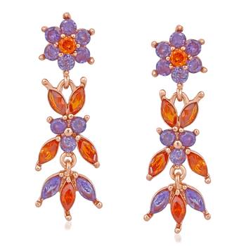 Orange cubic zirconia earrings 1