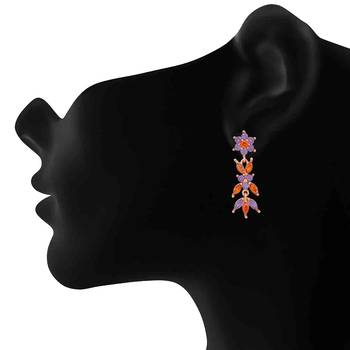 Orange cubic zirconia earrings 2