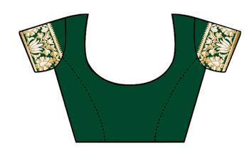 Green Woven Jacquard Saree With Blouse 4