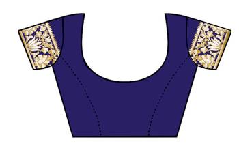 Blue Woven Jacquard Saree With Blouse 4