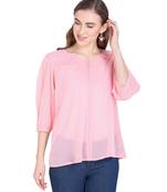 Peach plain georgette tunics