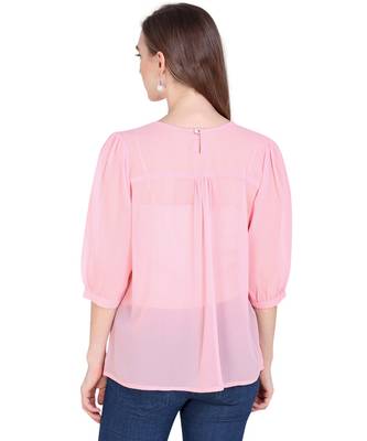 Peach plain georgette tunics 3