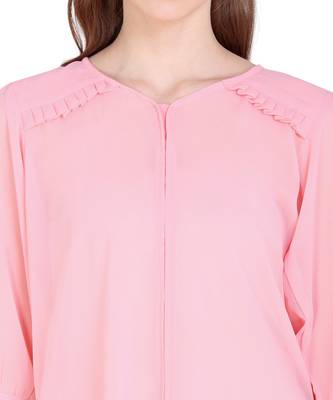 Peach plain georgette tunics 4