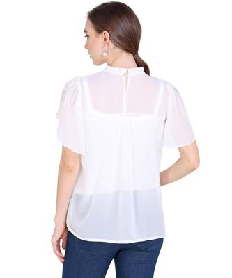White plain georgette party-tops 3