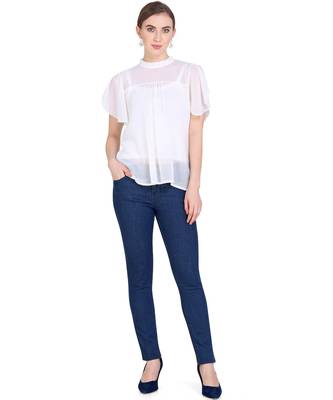 White plain georgette party-tops 5