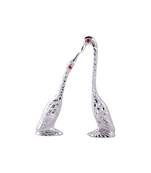 pair of kissing Swan and duck Home Decor Showpiece - 6.25 inch ( Silver )