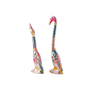 pair of kissing Swan and duck Home Decor Showpiece - 6.25 inch ( Multi Color ) 2