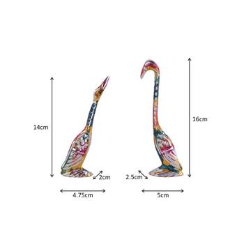 pair of kissing Swan and duck Home Decor Showpiece - 6.25 inch ( Multi Color ) 3