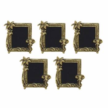 Photo Frame Antique Golden with elephant face and coconut tree in Metal by Handicrafts Paradise 1