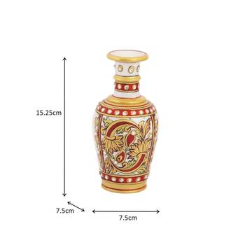 Flower vase carved in  marble meena work by Handicrafts Paradise 3