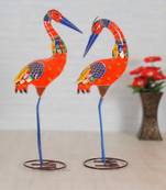 Handicrafts Parsadise Painted Swan set Handmade Decorative gift item Showpiece in Iron -20 inch