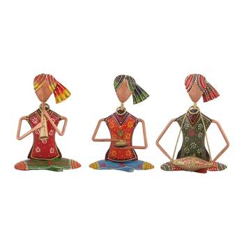 Iron sitting Musician Doll set Handmade Decorative gift item Showpiece ( 6.5 inch ) - set of 3 pc 2
