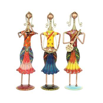 Musical lady Dolls set Handmade Decorative gift item showpiece for Homedecor ( 12.25 inch ) - set of 3 pc 1
