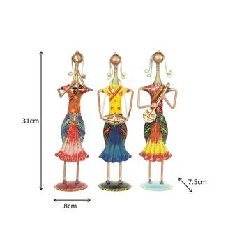 Musical lady Dolls set Handmade Decorative gift item showpiece for Homedecor ( 12.25 inch ) - set of 3 pc 2