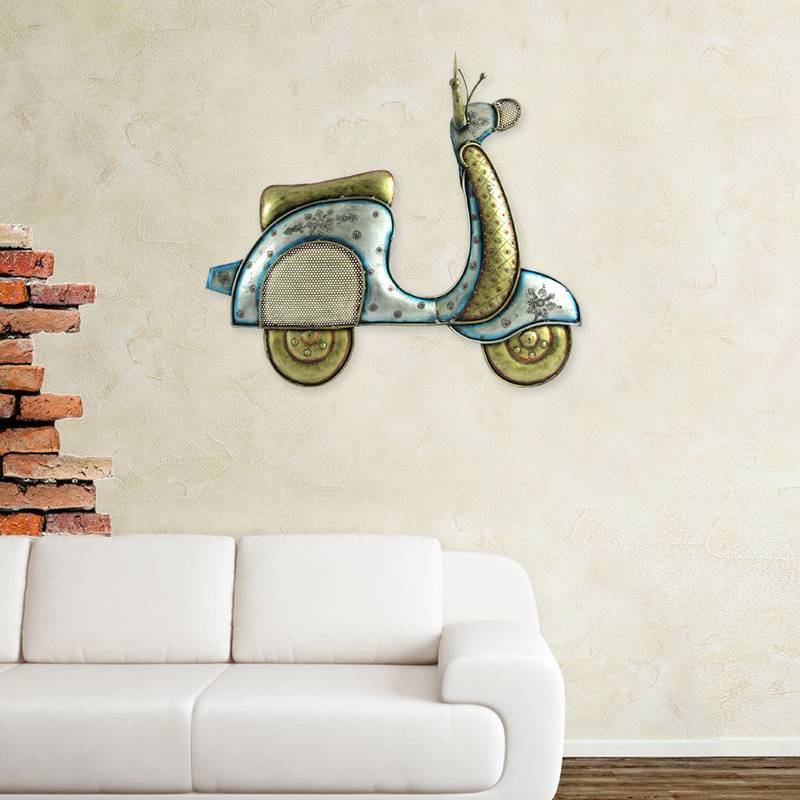Vintage Wall decor Scooter Showpiece in Wrought Iron 30 x 27