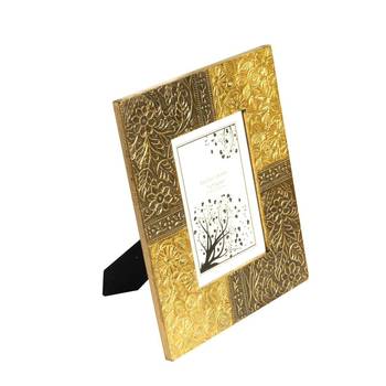 Photo Frame in Metal engraved sheet floral design by Handicrafts Paradise 1