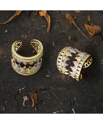 rose gold silver yellow gold three in one stylish ring 1