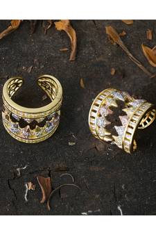 rose gold silver yellow gold three in one stylish ring