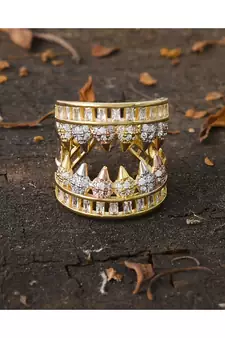 rose gold silver yellow gold three in one stylish ring