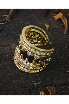 rose gold silver yellow gold three in one stylish ring