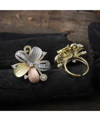 three in one  beautiful flower design ring 1