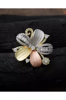 three in one  beautiful flower design ring