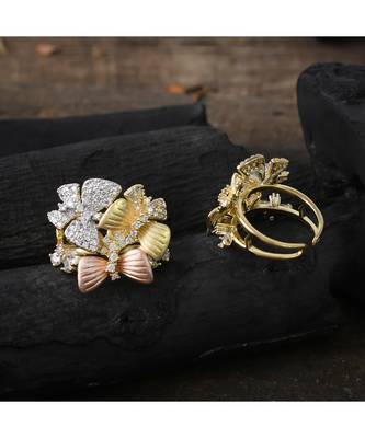 three in one cute beautiful butterfly design ring 1