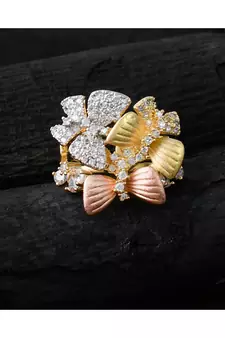 three in one cute beautiful butterfly design ring