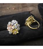 three in one designer stylish flower design ring
