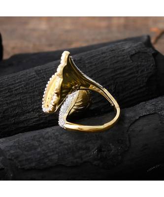 classy rose gold three in one designer ring 3