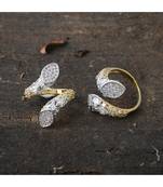 delicate stylish adjustable beautiful silver golden ring