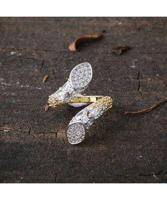 delicate stylish adjustable beautiful silver golden ring 2