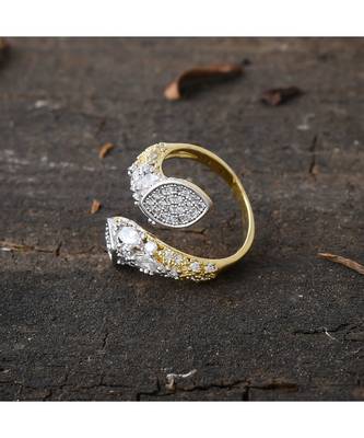 delicate stylish adjustable beautiful silver golden ring 3