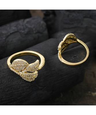 beautiful golden cut elegant stylish ring 1