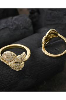 beautiful golden cut elegant stylish ring