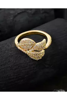 beautiful golden cut elegant stylish ring