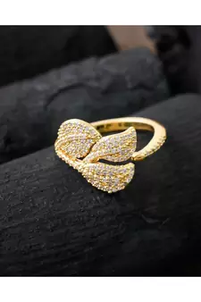 beautiful golden cut elegant stylish ring