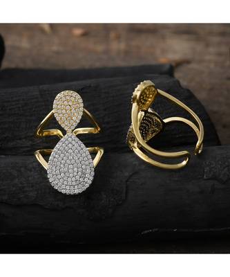 smart look golden silver designer elegant ring 1