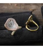 three in one classy rose gold silver designer preety ring