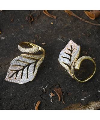 beautiful rose gold silver classy elegant designer ring 1