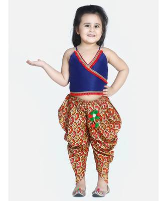 Blue Maya Aztec angrakha choli with dhoti 2