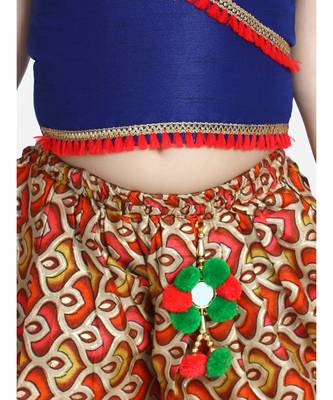 Blue Maya Aztec angrakha choli with dhoti 4