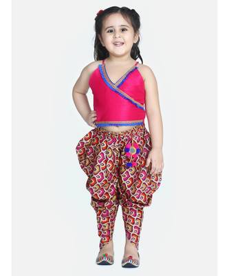 pink Maya Aztec angrakha choli with dhoti 2