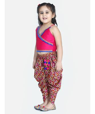 pink Maya Aztec angrakha choli with dhoti 3
