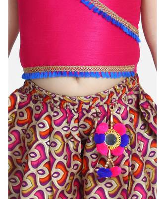 pink Maya Aztec angrakha choli with dhoti 4